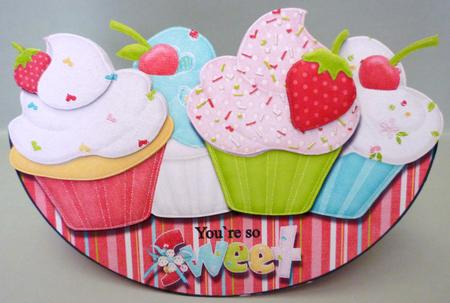 You're So Sweet Cupcake No Hole Over the Edge Wobble Card by Michelle Chivers