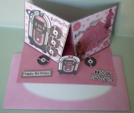 Rock 'n' Roll Double Twisted Easel Card by Michelle Chivers