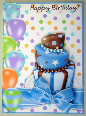 Happy Birthday Celebration Blue - Age Card by Michelle Chivers
