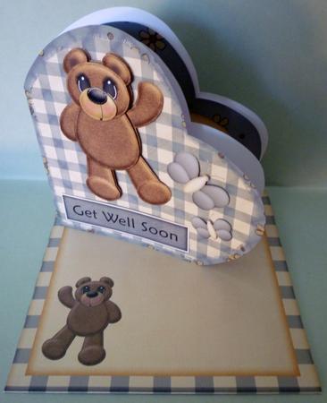 Beary Special - Blue - Heart Shaped Fold Card Kit by Michelle Chivers