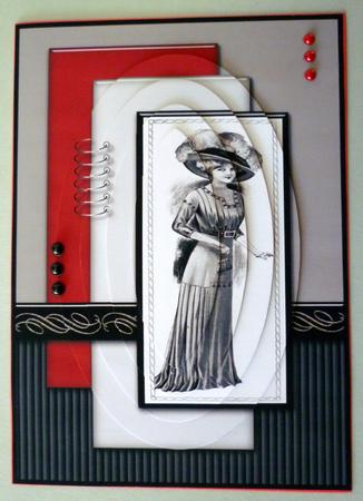 Victorian Elegance in Red & Black Topper by Michelle Chivers