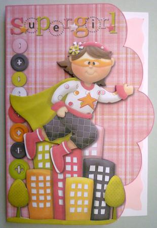 Supergirl Scalloped Card Front by Michelle Chivers