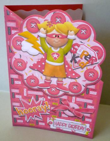 Hooray Supergirl Happy Birthday Quick Cut & Fold Card by Michelle Chivers