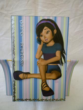 Girl on Phone Spinner Card by Michelle Chivers