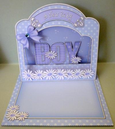 3D Baby Boy Single Window Pop Up Card N Envelope by Michelle Chivers