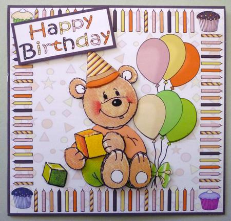 Cute Birthday Bear by Michelle Chivers