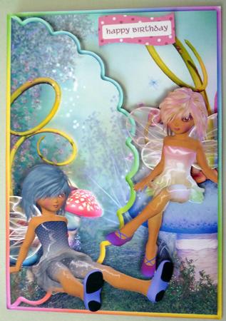 Fairy Friends Scalloped Edge Envelope Card by Michelle Chivers