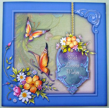 Butterfly Heaven Square Card Front with Step by Step by Michelle Chivers
