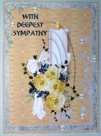 Deepest Sympathy Roses and Candle Oval Pyramid by Michelle Chivers