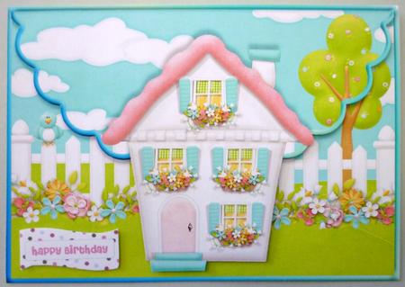 New Home or Birthday Scalloped Edge Envelope Card by Michelle Chivers