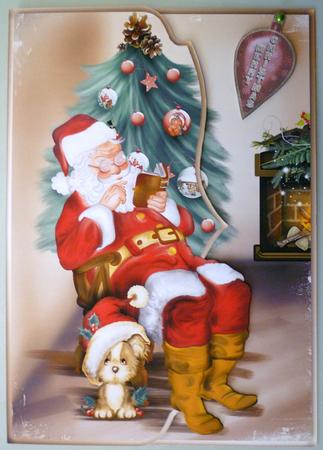 Santa's Day Off Fancy Scalloped Edge Envelope Card by Michelle Chivers