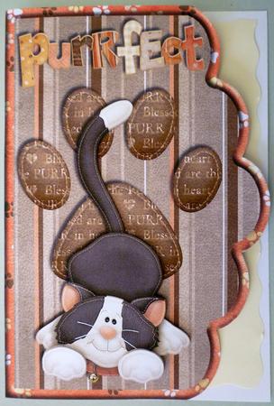 Purrfect Pussycat Scalloped Curve Card by Michelle Chivers