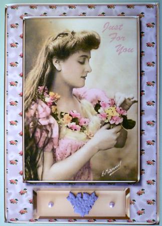 Just for You Vintage Lady with Flowers Various Sentiments by Michelle Chivers