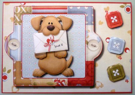 Love Dog with Letter Card Front by Michelle Chivers