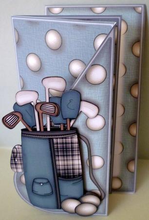 Blue Golf Clubbing Teardrop Card Kit by Michelle Chivers