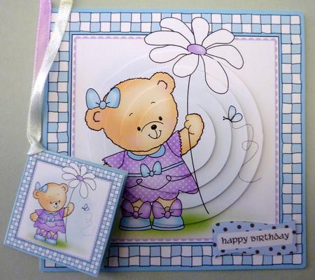 Rosie's Flower Quick Card with Circle Pyramage by Michelle Chivers
