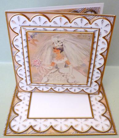 Blushing Bride Em Anglaise Scallop Square 3D Card Kit by Michelle Chivers