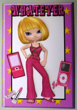 Teenager with Attitude in Pink Star Frame by Michelle Chivers