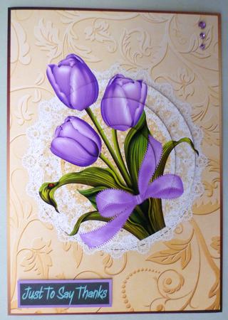 Purple Tulip Card Front by Michelle Chivers
