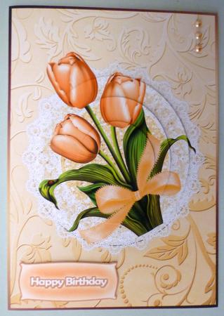 Cream Tulip Card Front by Michelle Chivers
