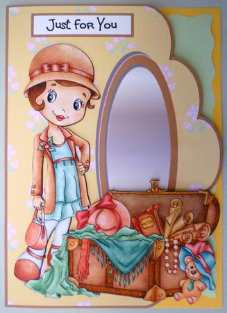 What to Wear? Scalloped Edge Card Front & Decoupage by Michelle Chivers