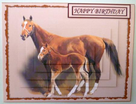 The Chestnut Mare and Her Foal Pyramid by Michelle Chivers