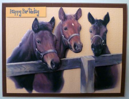 Three Horses at the Fence by Michelle Chivers