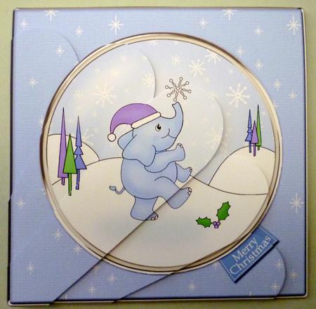 Cute Baby Xmas Elephant Fan Pyramage Topper by Michelle Chivers