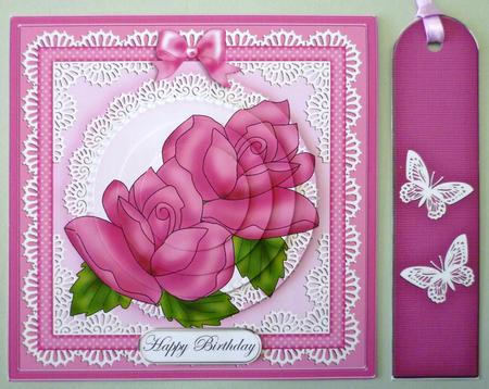 Just Roses Quick Card with Circle Pyramage Topper by Michelle Chivers
