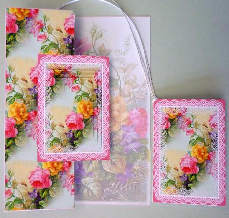 Roses and Lace Fold Back by Michelle Chivers
