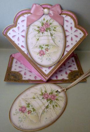 Wedding Bell Anglaise Scallop Spring Decoupage Card by Michelle Chivers