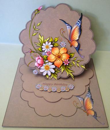 Butterfly in the Flowers Flower Shaped Easel Card Kit by Michelle Chivers