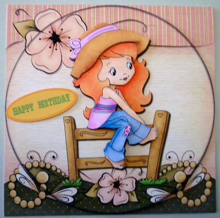 A Country Story Square Card Topper Decoupage by Michelle Chivers