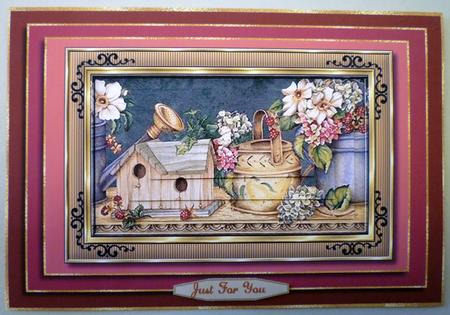 Garden Theme Pyramid Card Front by Michelle Chivers