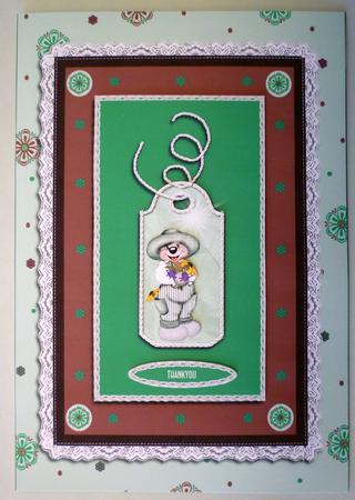 Tag Teddy with Bunch of Flowers by Michelle Chivers