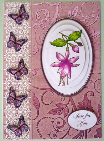 Fuschia and Butterflies by Michelle Chivers
