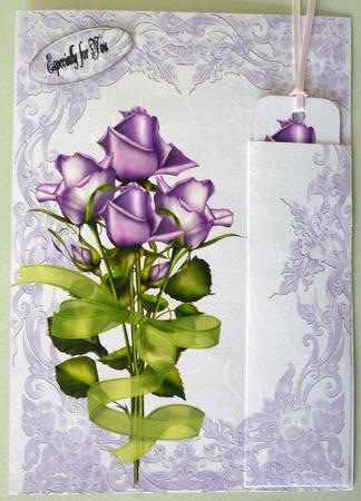 Lavender Roses and Bookmark by Michelle Chivers