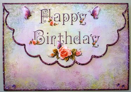 Glowing Roses Mock Envelope Happy Birthday by Michelle Chivers