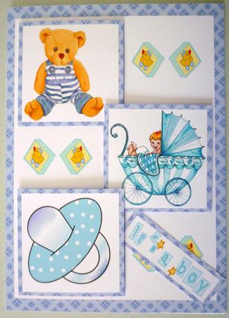 Three Squares - New Baby Boy by Michelle Chivers