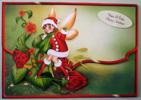 Fairy Merry Christmas Fancy Scalloped Edge Envelope Card by Michelle Chivers