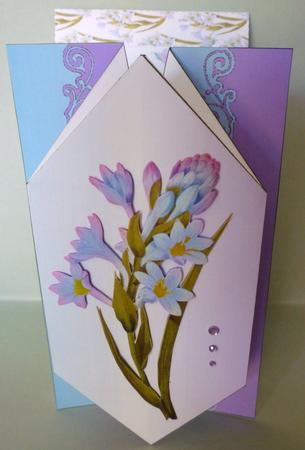 Lilac Flowers - Diamond Fold Card Kit by Michelle Chivers