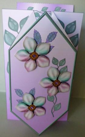Gem Flowers - Diamond Fold Card by Michelle Chivers