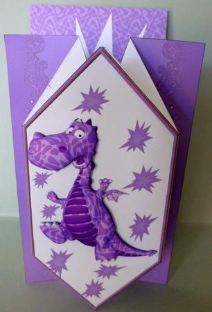 Purple Dragon - Diamond Fold Card by Michelle Chivers