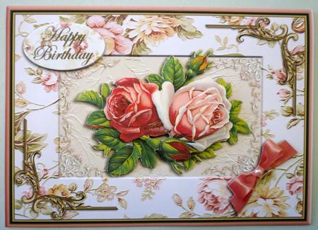 Vintage Floral Framed Roses by Michelle Chivers