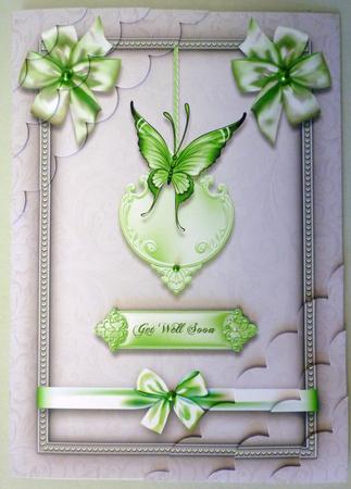 Green Butterflies Deckle Edge Stacker by Michelle Chivers