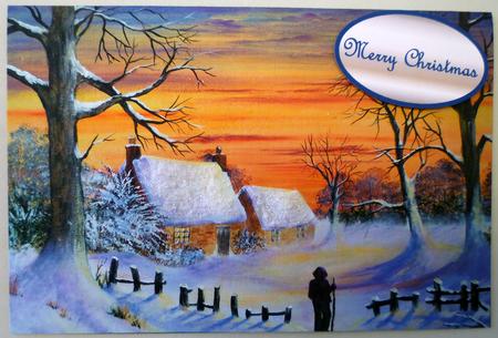 2 Winter Cottages Toppers - Original Art by Michelle Chivers