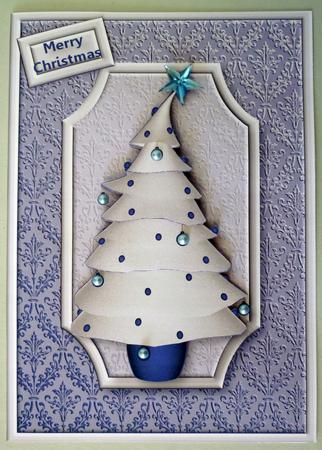Blue & Silver Christmas Tree Quick Card by Michelle Chivers