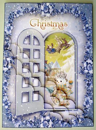 Christmas Arch Window Scene Side Corner Stacker by Michelle Chivers