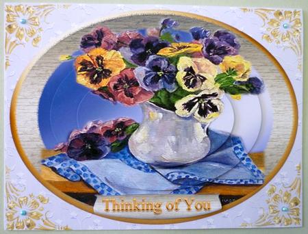 Lovey Vintage Floral Pansy Topper by Michelle Chivers
