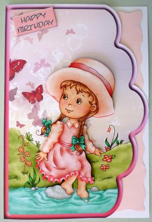 Not a Care Scallope Edge Curve Card by Michelle Chivers